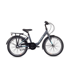 S'COOL chiX 20 Zoll 3-Gang kinderfahrrad in Dark Grey/Aqua mit 3-Gang-Schaltung