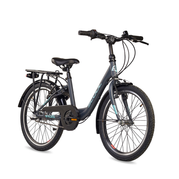 S'COOL chiX 20 Zoll 3-Gang kinderfahrrad in Dark Grey/Aqua mit 3-Gang-Schaltung