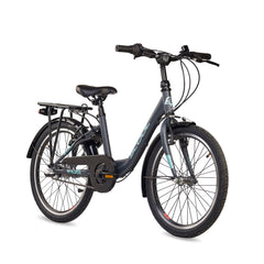 S'COOL chiX 20 Zoll 3-Gang kinderfahrrad in Dark Grey/Aqua mit 3-Gang-Schaltung