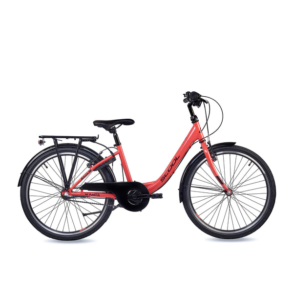 S'COOL chiX 24 Zoll 3-Gang kinderfahrrad in Coral mit 3-Gang-Schaltung