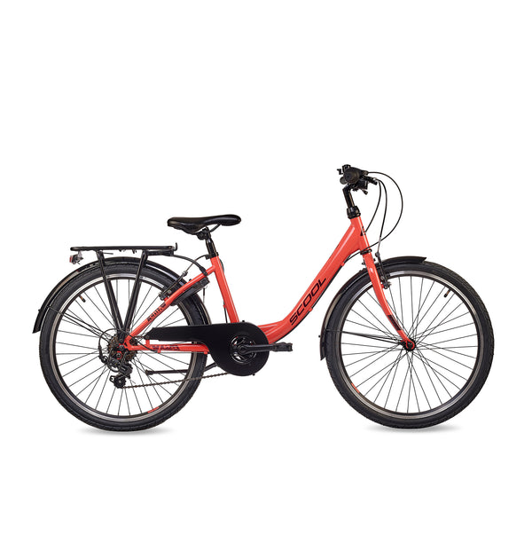 S'COOL chiX 24 Zoll 6-Gang kinderfahrrad in Coral mit 6-Gang-Schaltung