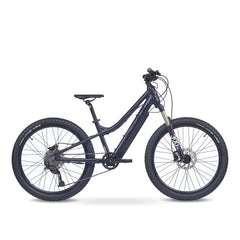 Kinder E-Bike schwarz 24 Zoll – elektrisch unterstütztes Fahrrad für Jugendliche