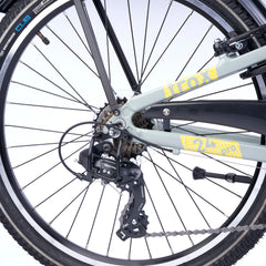 S'COOL troX pro 24 Zoll 7-Gang kinderfahrrad in Pebble Grey/Yellow mit 7-Gang-Schaltung